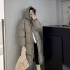 Womens Oversized Puffer Coat Winter Long Parka With Hood Loose Fit College Style Thick Cotton Filled Jacket
