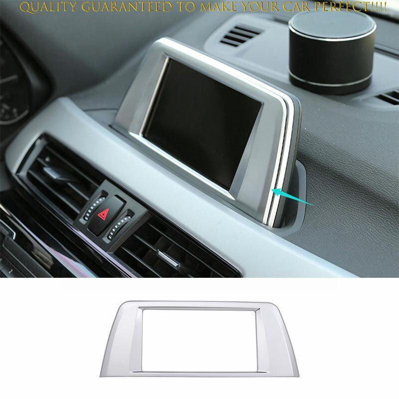 For BMW X1 F48 2016-2022 ABS Silver Central Console Navigation Frame Trim 1PCS