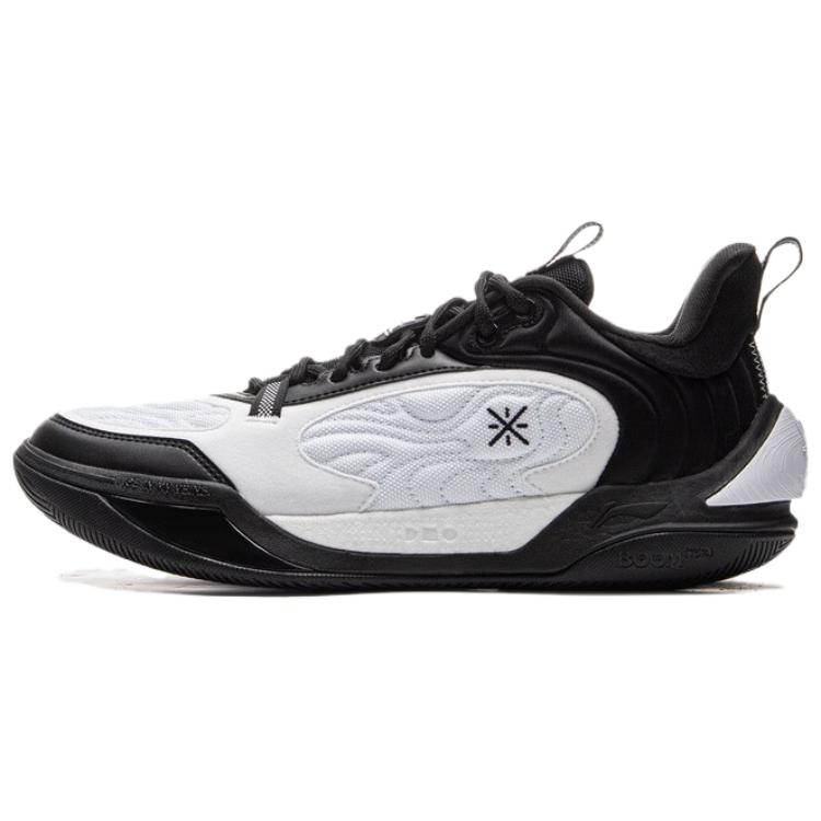 New LiNing Cushioning, Wear Resistant Low Top Basketball Shoes Men's White Black ABPV001-1