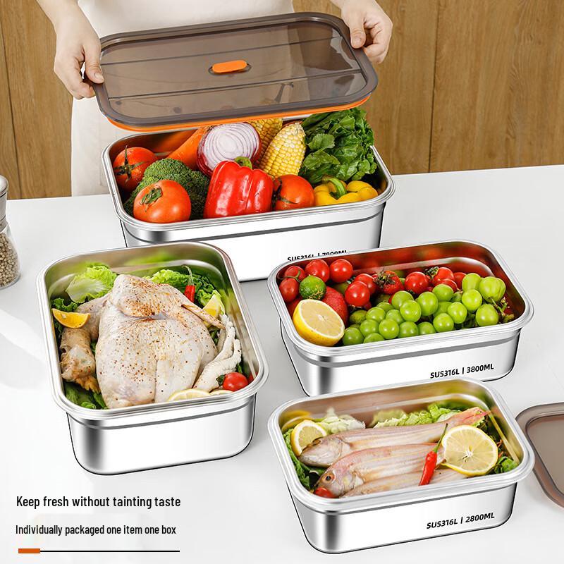 Food-Grade 316 Stainless Steel Food Storage Container 2.2L