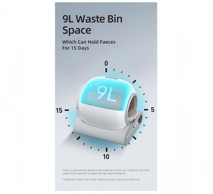 New T1 65L Automatic Smart Cat Litter Box Closed Cat Litter Box Self Cleaning Application Control Ionic Fragrance Pet Toilet Trash Tray