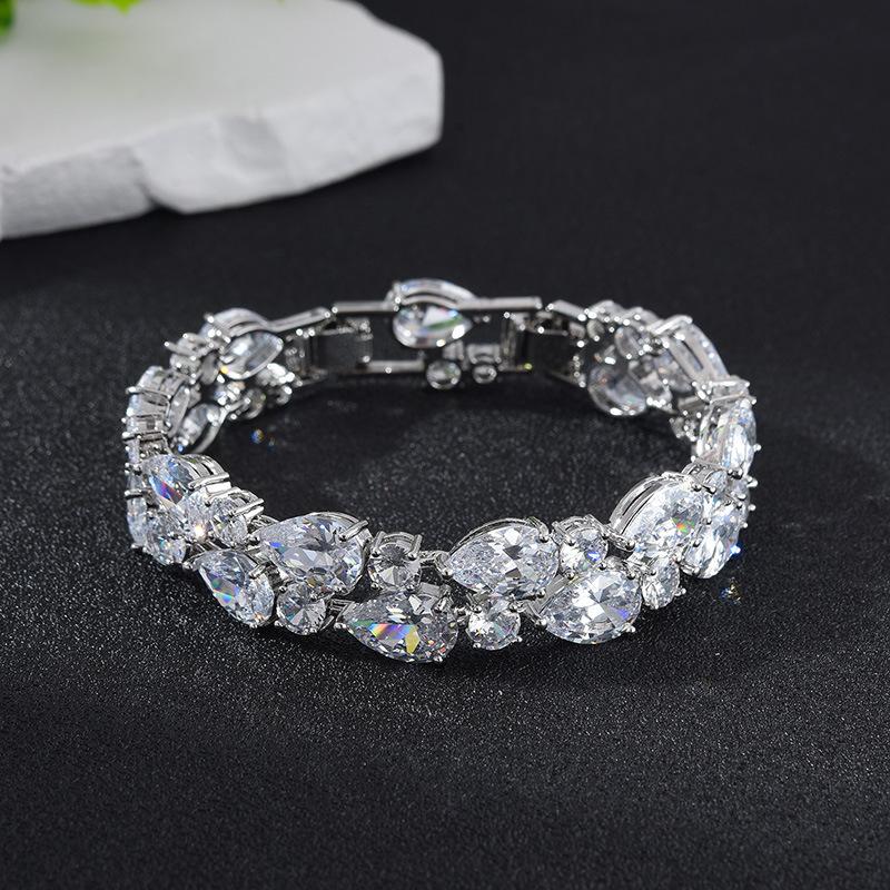 Fashion Zircon Four Leaf Clover Anklet Trendy Korean Style Jewelry for Women 21.5cm белый