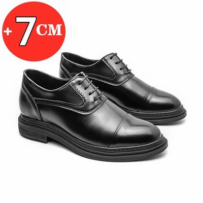 FUQIAO 7cm Herren Schuhe mit Absätzen Kleid Erhöhend Leder Herren Formelle Schuhe Brogue Business Hochzeit Herren Oxfords Anzugschuhe