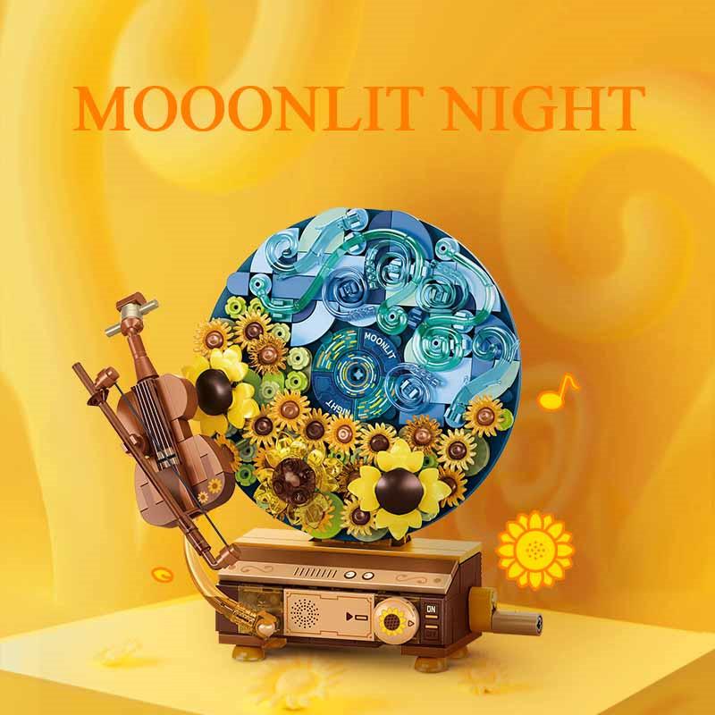 Non-Toxic Sembo Fantasy Cd Player Assemblage Building Blocks Kits Moc Flowers Record Home Decorations Ornaments Kids Toys Birthday Gifts