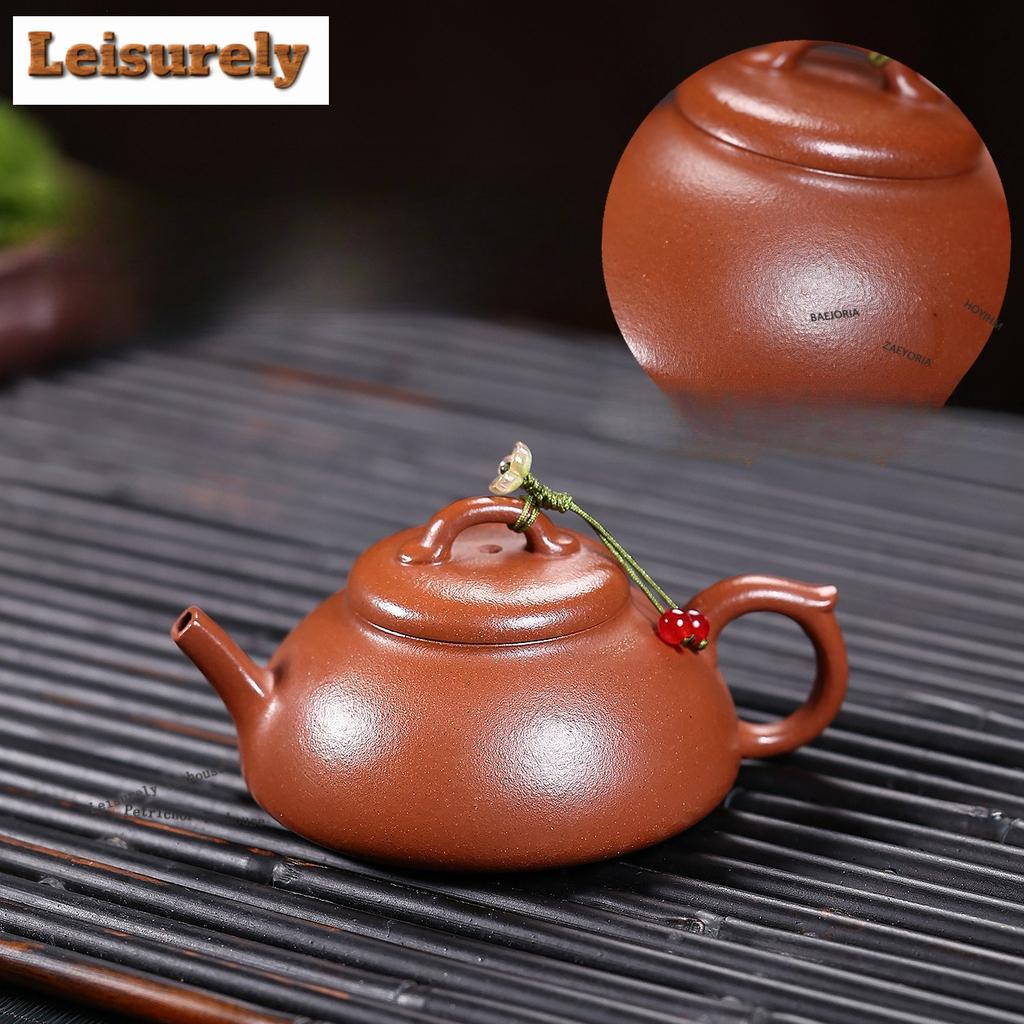 111ml Retro Yixing Purple Clay Teapots Handmade Scholar Pot Raw Ore Red Downhill Mud Kettle Chinese Zisha Tea Set Cafes Craft