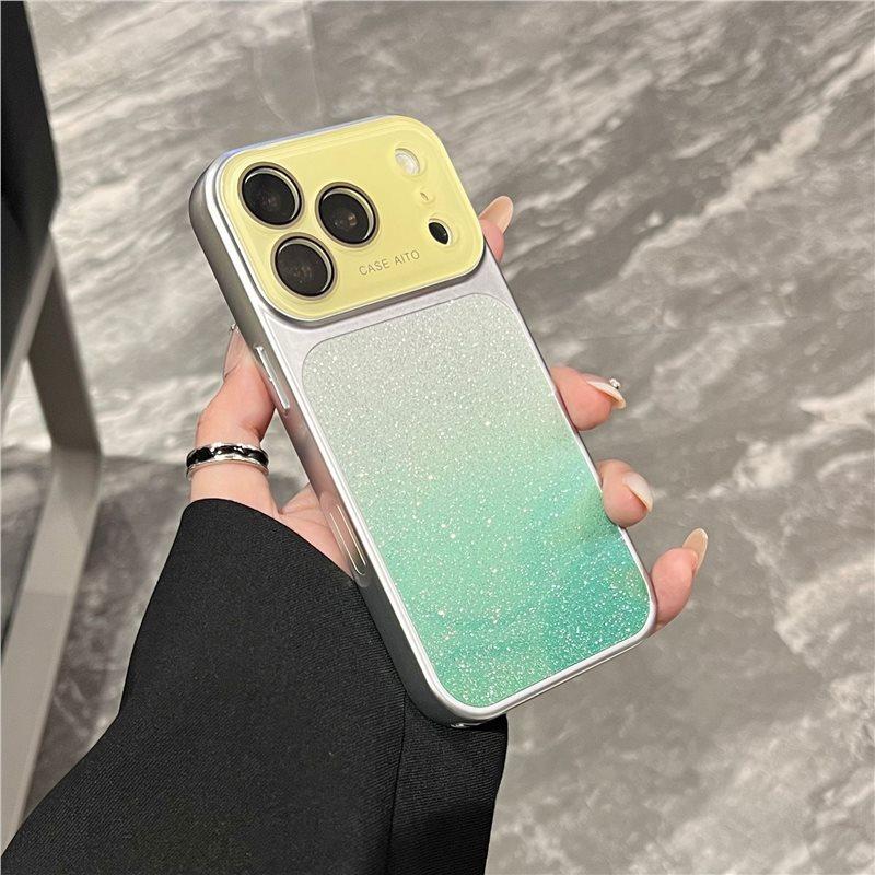 Applicable iPhone17Pro max mobile phone case large window starry sky glitter gradual change Apple 16 anti-drop protective case