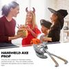 2pc Fish Bone Ax Ornaments Kids Halloween Cosplay Costume Haunted House Prop Children Plastic Toy Fake Fish Bone Ax Party Supply