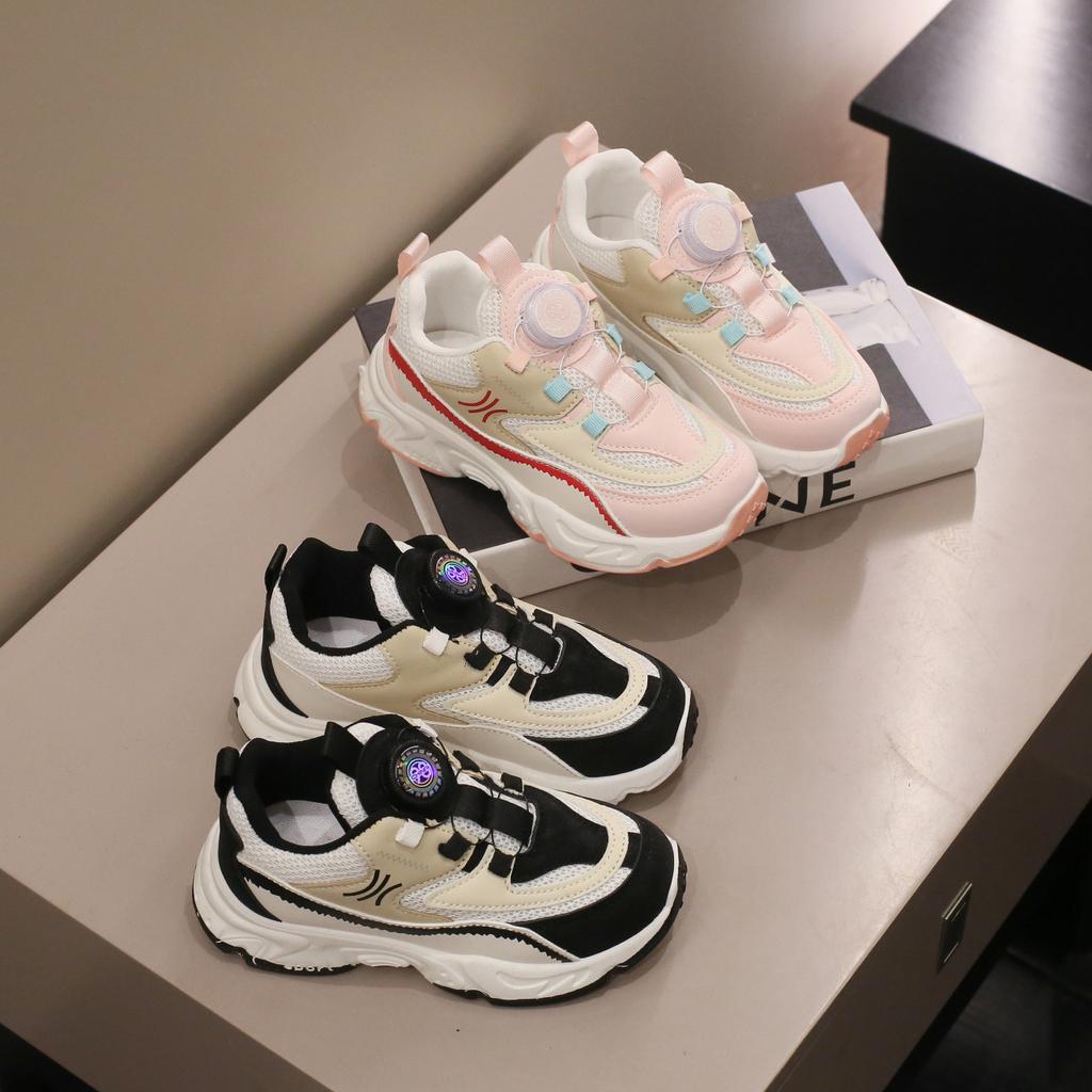 Girls' Shoes Rotating Buttons Springtime and Summertime New Boys' Shoes Children's Sports Shoes Light Girls' Trendy Shoes