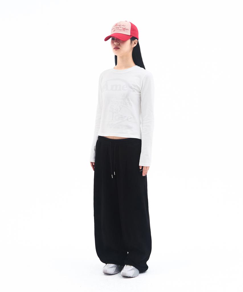 AMES-WORLDWIDE Basic Small Logo Sweat Pants Black