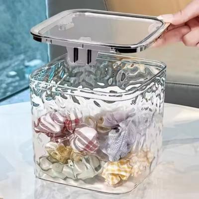 Boîte de rangement multifonctionnelle en acrylique transparent haut de gamme, accessoires pour cheveux, élastiques, rangement de bijoux, rangement de cotons-tiges