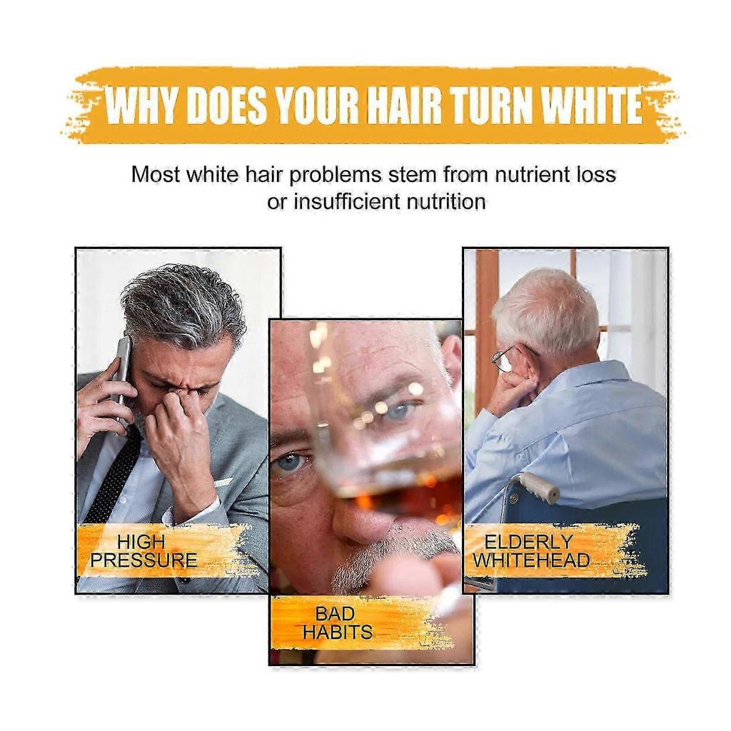 3pcs Men's Grey Coverage Bar Shampoo Hair Darkening Black Soap For Grey Hair Cover