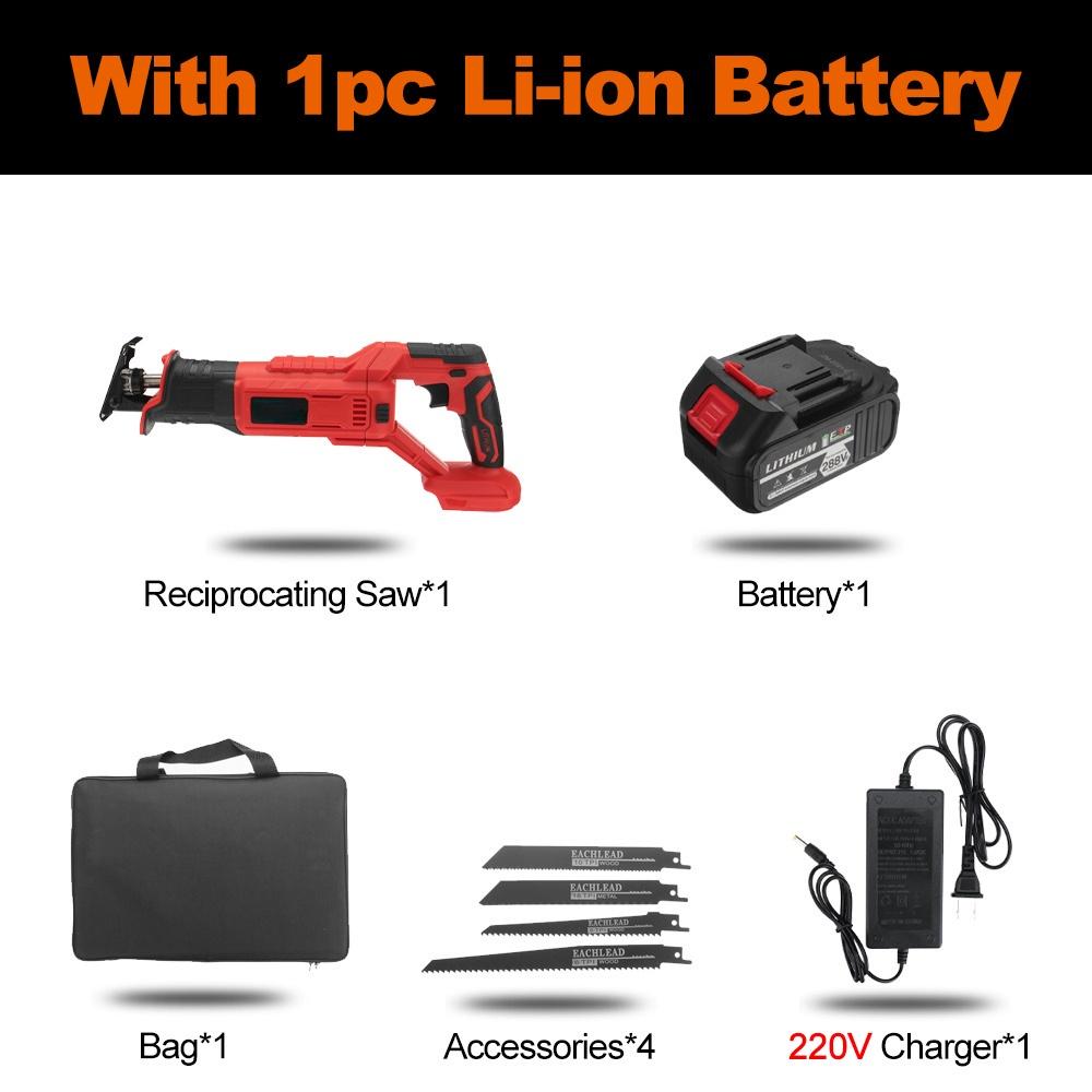2400W Cordless Electric Reciprocating Saw Brushless Electric Saw Metal Woodworking Tools For 18V Battery
