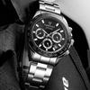 Men's Three-Eye Multi-Function Quartz Watch Waterproof Decorative Steel Band Casual Business