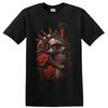 Gothic Skull T Shirt W/ Red Roses Crown of Thorns Grunge Horror Graphic Art Tee