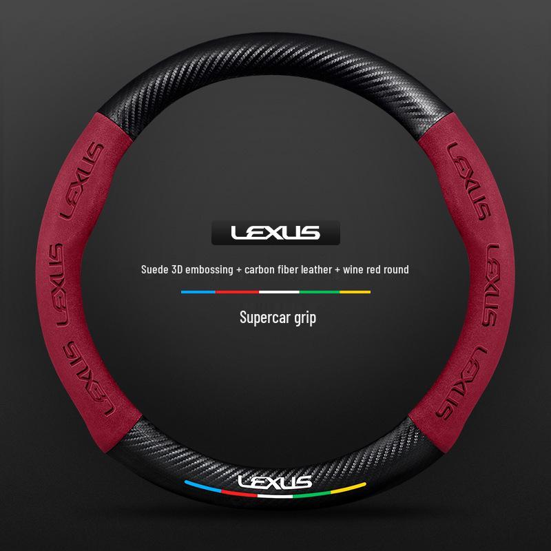 Lexus Steering Wheel Cover: Genuine Leather & Suede for UX, NX, RX, LX, CT