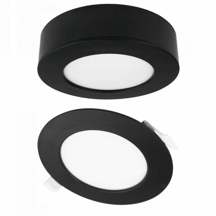 Downlight Okrąg Oczko Sufitowe Oprawa Sufitowa 6W Cct 2W1 Czarny Nt/Pt