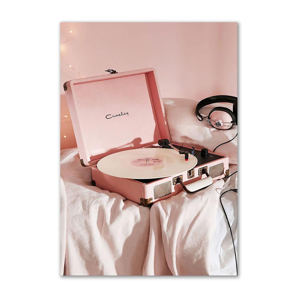 Pink Vintage Canvas Paitning Wall Poster and Prints Typewriter Bike Fashion Car Goblet Modern Wall Art Pictures for Living Room