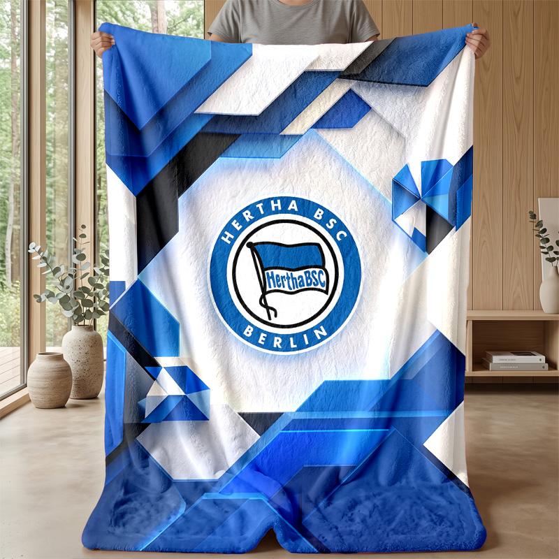 Hertha bsc FC Coperta Morbida in Flanella Pile Leggera Accogliente Calda Coperta Plaid per Divano Letto Arredamento Casa