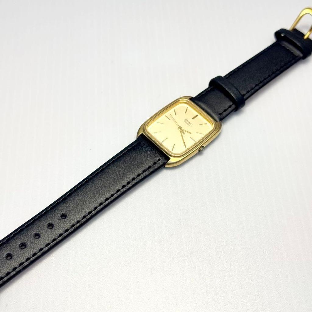 Used SEIKO Men's Quartz Square Gold Black 9021-5170