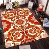 Floral Swirl Pattern Carpet with Red and Pink Design for Living Room Suitable for use as an anti-slip for living room bedroom sofas