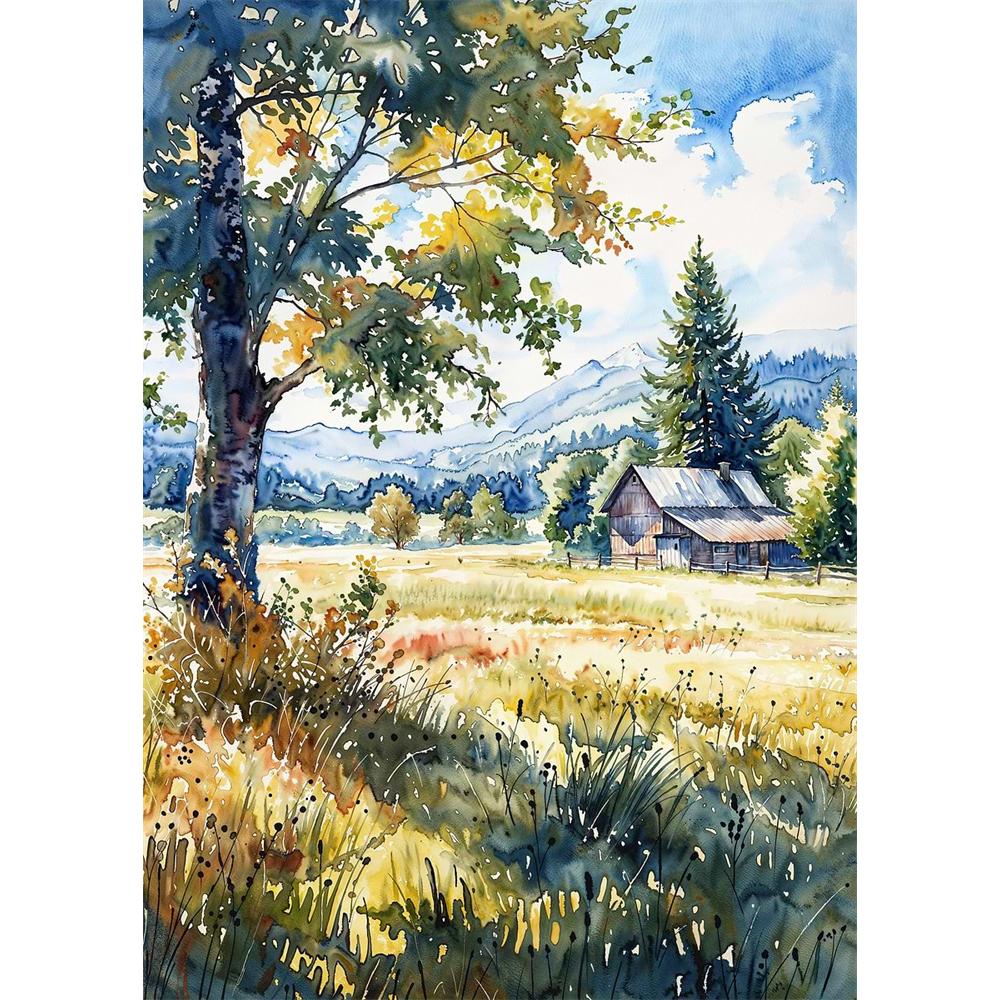 Chinese Four Seasons Landscape Diamond Art Painting Decoration Sailboat Diy Full Rhinestone Mosaic Cross Stitch Kit Gift