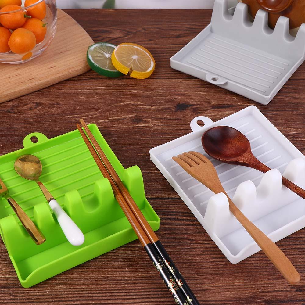 Heat-Resistant with Drip Pad Hangable Tableware Storage Rack Pot Lid Holder Spatula Rack Spoon Rest