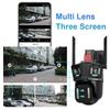 8K WIFI IP Camera Four Lens Three Screen PTZ Camera 10X Zoom Outdoor Auto Tracking Security Camera Waterproof Surveillance Cam