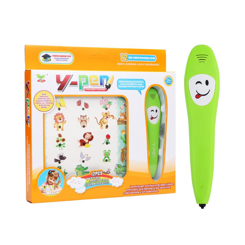 English Smart Learning Pen with 12Pcs Kids Flash Cards Educational Toy Intelligent Logic Learning Pen for Children