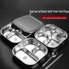 Food-Grade 304 Stainless Steel 5-Compartment Meal Plate