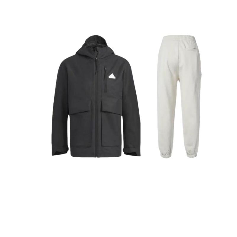 

Adidas Куртка Wind.Rdy City Escape с логотипом, капюшоном, длинными рукавами, манжетами, штаны, повседневный спортивный комплект, унисекс, спортивный комплект IV7602+-IT3951