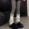 Snowflake Retro Japanese Style Hot Girl Autumn Winter Warm Christmas Knitted Slouch Leg Warmers Fair Isle Leg Warmers