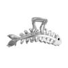 Hair Claw Clip Elegant Fish Bone Shape Metal Clamp Non-slip Strong Claw Hair Fixer Styling Tool Shark Clip Women Half Bun Hairpin Hair Accessories
