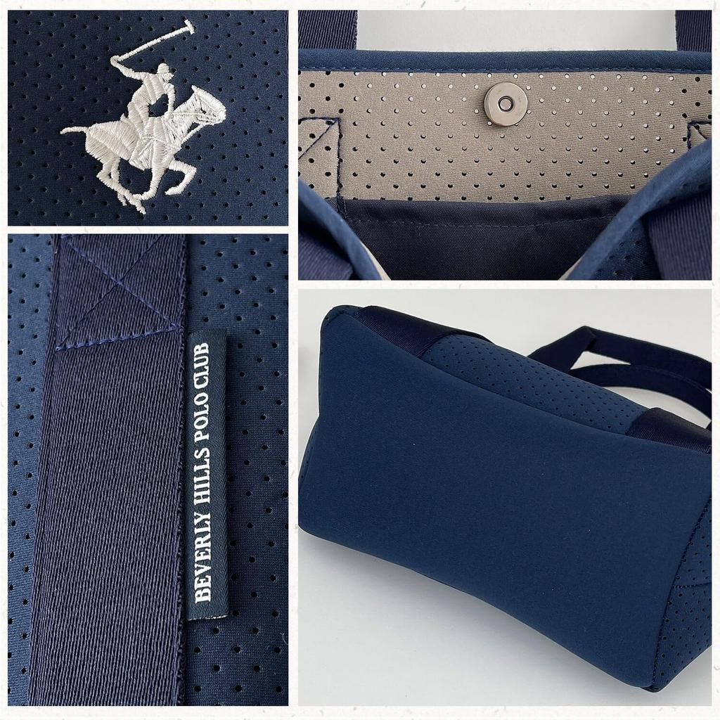 BEVERLY HILLS POLO CLUB Mini-Tragetasche Perforiert Stilvoll Lässige Tasche (BHPC) Tasche, Neopren-ähnliches Material, Leicht, (bm3029)