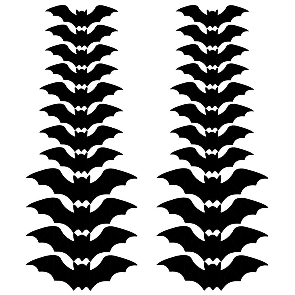 9-36PCS Lighted Wall Stickers 3D Wall Stickers Halloween 3D Bat Wall Stickers for Halloween Party Indoor Outdoor Decoration