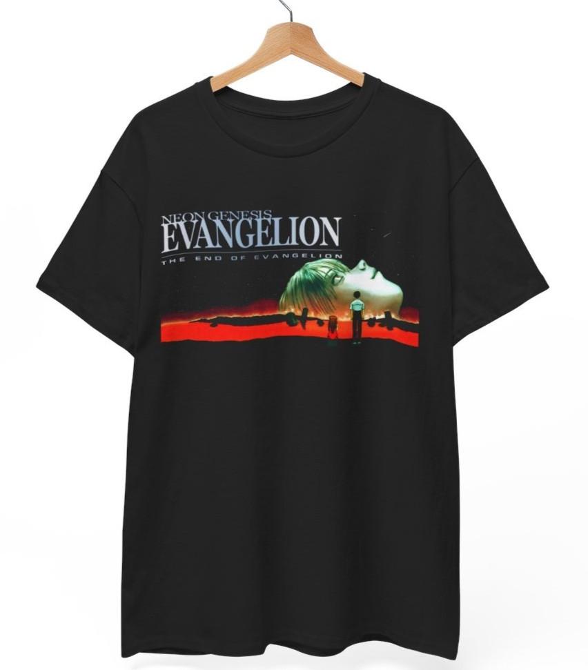 Футболка Neon Genesis Evangelion Конец Евангелиона Темная Аниме Готическая Унисекс Футболка Унисекс L