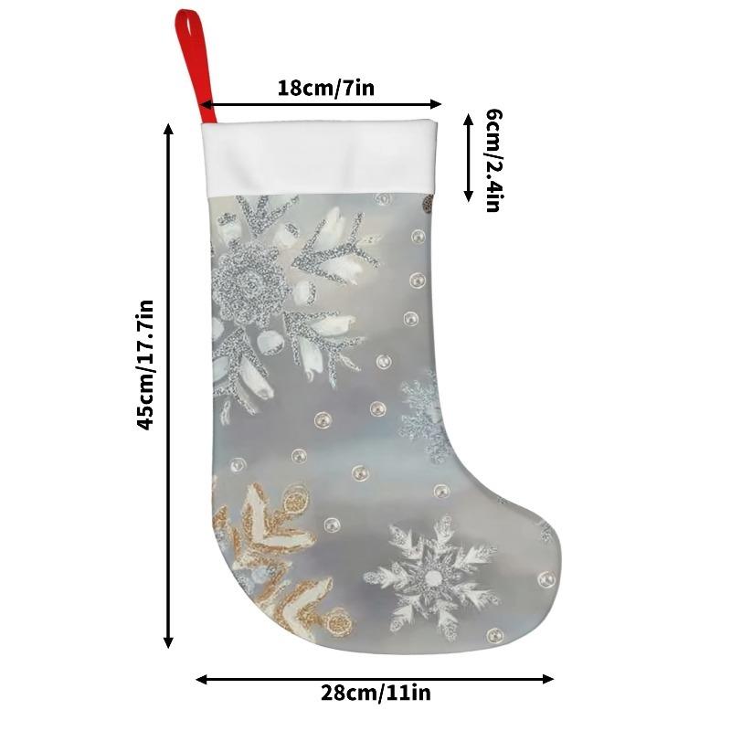 Christmas decoration fireplace hanging stocking 1pc Christmas Stockings Christmas Snowflake Sparkle Classic Large Stocki