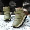 Children Warm Snow Boots Kids Winter Cotton Shoes Non-slip Snow Outdoor Warm Plush Boots High Top Warm Furry Footwear Waterproof Warm Sneakers