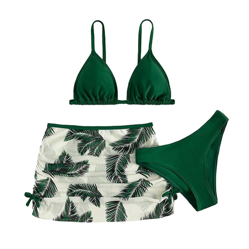 Sunshine kids clothing 8-13 jaar Kinderen Meisjes Zomer Bikini Badmode BH Slip en Rok 3-delig Badpak Strandkleding 150