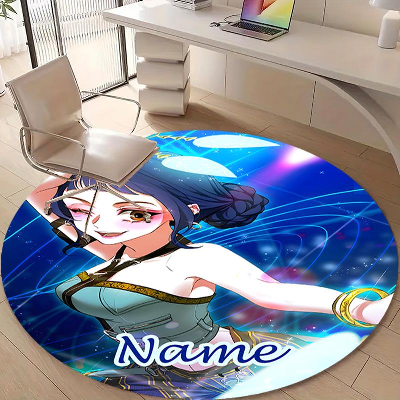 Personalized K-KPop Demon Hunters Round Chair Office Rug - Perfect for Mat, Office Chair & More - Ideal Gift for Birthdays and Holidays