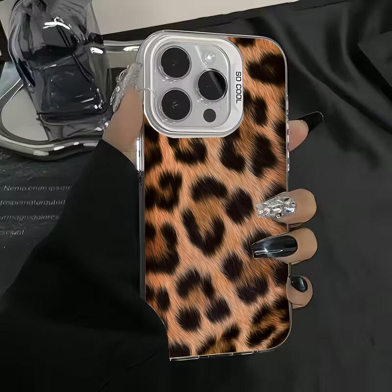Leopard Print Pattern Silver IMD Phone Case For  Redmi Note 14 13 12 11 10 Pro Plus 4G 5G 12S Redmi 14C 13 Hard Back Cover