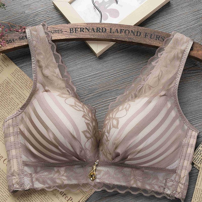 

Женский бюстгальтер без стального кольца, нижнее белье, сексуальный бюстгальтер с красивой спиной, собирающий бюстгальтер с боковой грудью 42/95C кофейный