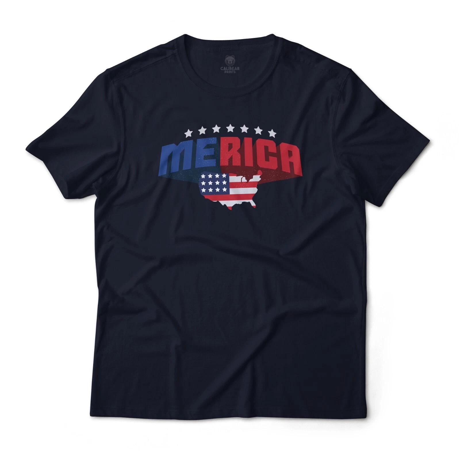 Merica US Map Flag Art Graphic Art Tee Lightweight Fine Jersey T-T-Shirt Unisex XL