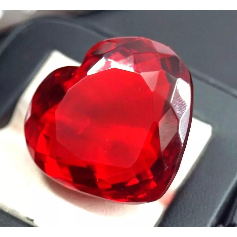 Natural Red Topaz Brazilian Heart 100+ Ct Beautiful Certified Loose Gemstone