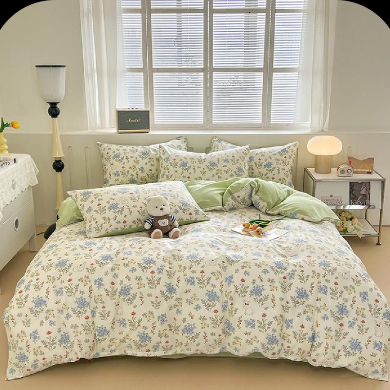 

Grace All-Cotton Printed Fairy Grass Rabbit Bedding Set with Duvet