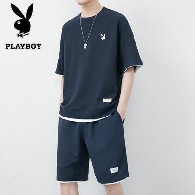 Men's Waffle Knit Short Sleeve T-Shirt & Shorts Set