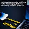 USB 4 Cable Speed 40Gbps USB C to USB C Cable for Fast Data Transfer 240W Charging Power 8K 60hz Video Thunderbolt3