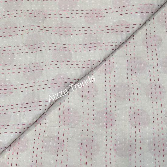 Aizza Trends Ręcznie Robiona Kołdra Kantha z Czystej Bawełny z Nadrukiem - Tradycyjny Wygląd Narzuta na Łóżko Kantha Gudri - Vintage Ręcznie Szyta Gudri