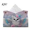 Concentration Training Toys DIY Faux Diamond Art Painting Tissue Box, Leather Desktop Holiday Gift for Craft Lovers Holder Pouch, 5D Rhinestone