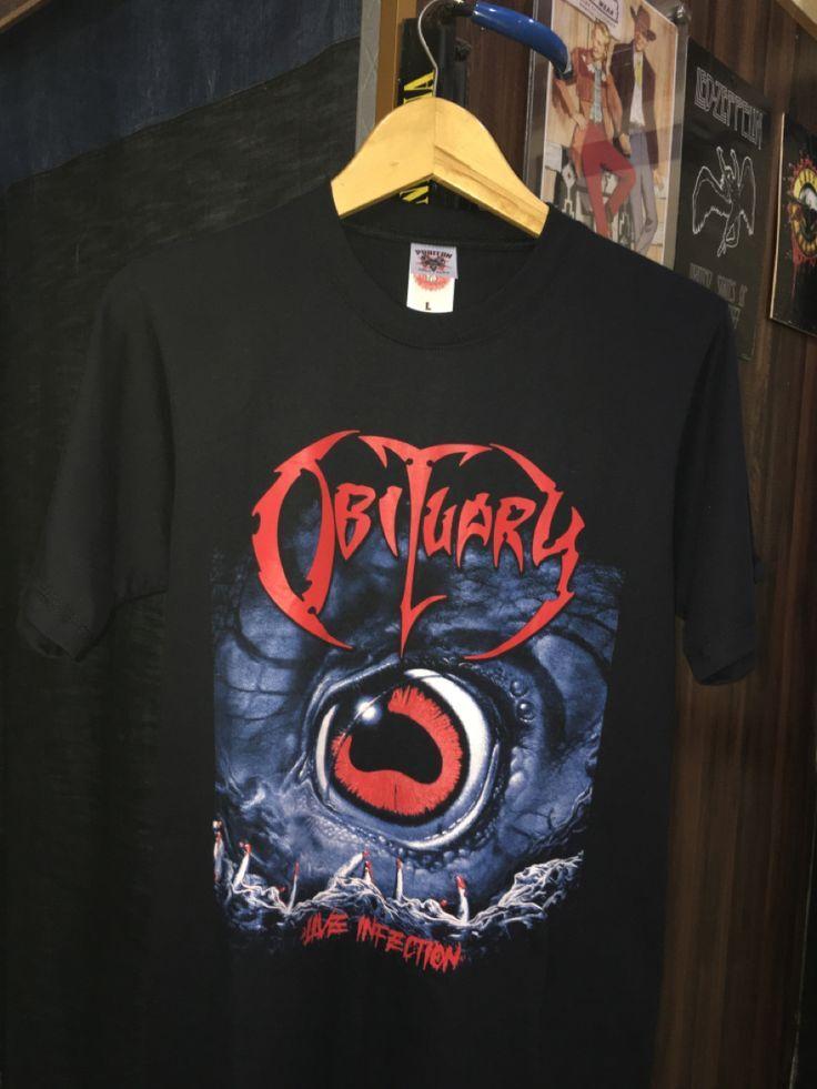 Obituary Rock band Tour Albums basic black T shirt Retro tee Vtg S