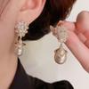 Elegant Crystal Stud Earrings Pearl Vintage Long Earrings Rhinestone Drop Earrings  Girls Gift